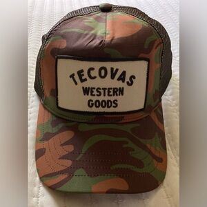 Tecovas Western Goods Camo SnapBack Brown Trucker Hat Adjustable Mesh Back